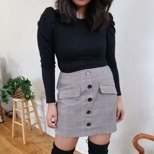 FOREVER 21 PLAID MINI SKIRT LARGE 8 10